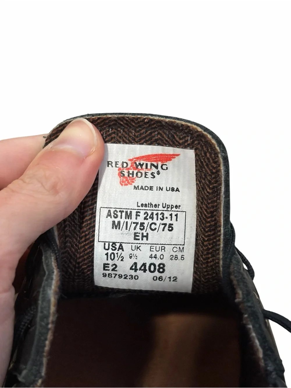 Red Wing Shoes 4408 Oxford Mens 10.5 Black Leather Round Steel Toe